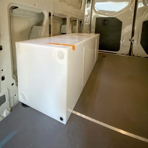 24-Gallon-Water-Tank in place inside van