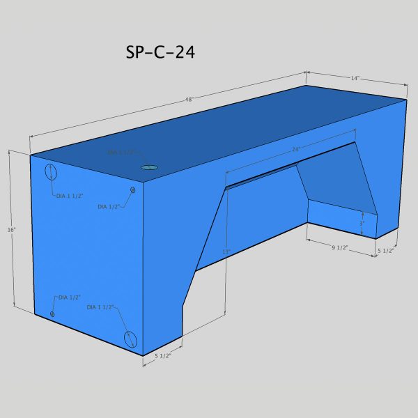 24-Gallon-Water-Tank illustration with dimensions