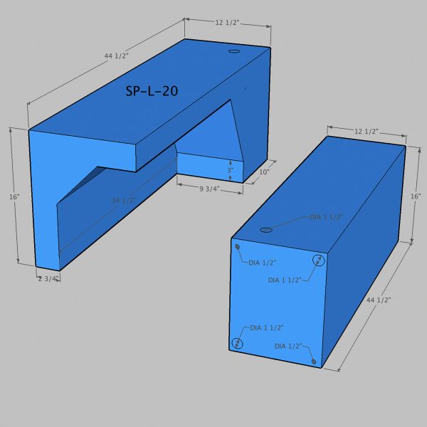 20 Gallon Water Tank drawing for left side